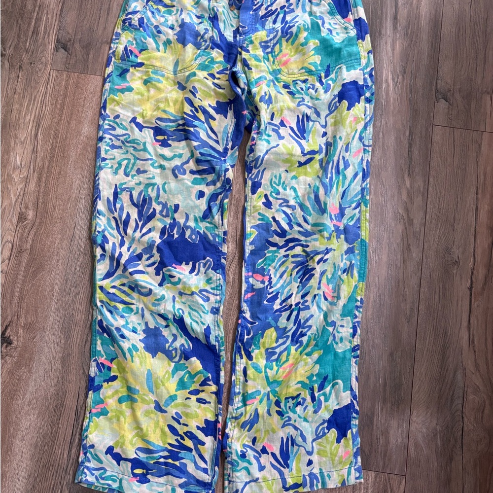 Lilly Pulitzer Sea and Wade Linen Pants Sz 4